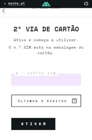 Ativar 2.ª Via Cartão Moche