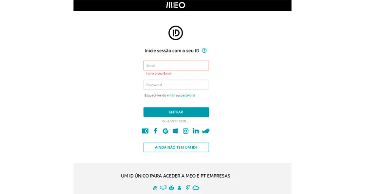 id area cliente meo