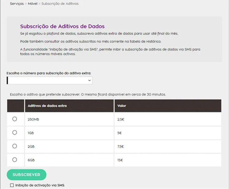 pedir internet extra area cliente nowo