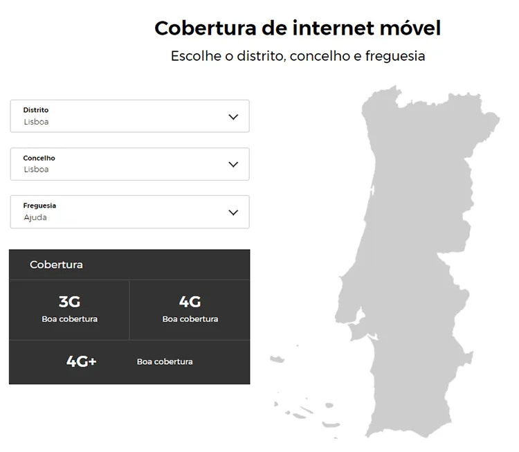 Cobertura Internet Móvel MEO