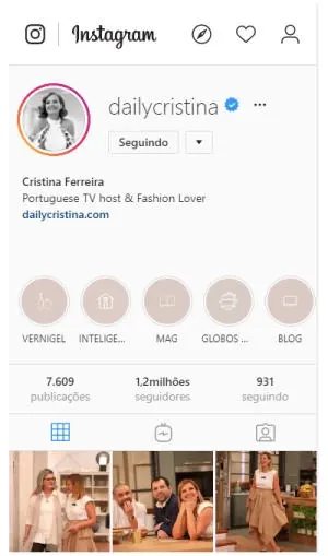 instagram cristina ferreira