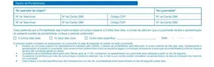 Dados Portabilidade Lyca Mobile