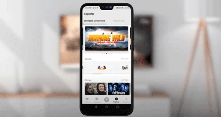Menu Explorar no MEO Remote