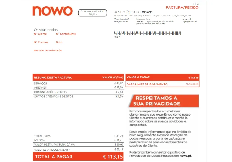 nowo faturas