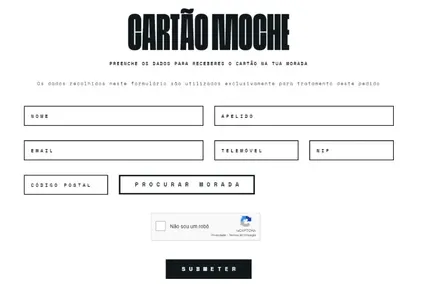 Dados para Pedir Cartão Moche
