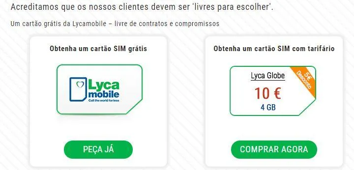 Pedir Cartão Lyca Mobile