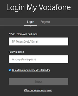Login My Vodafone no PC