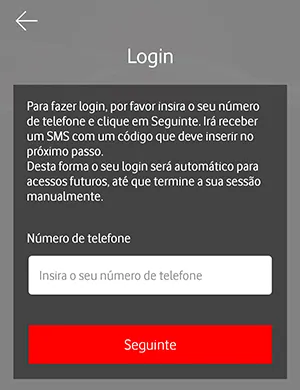 Login app my Vodafone