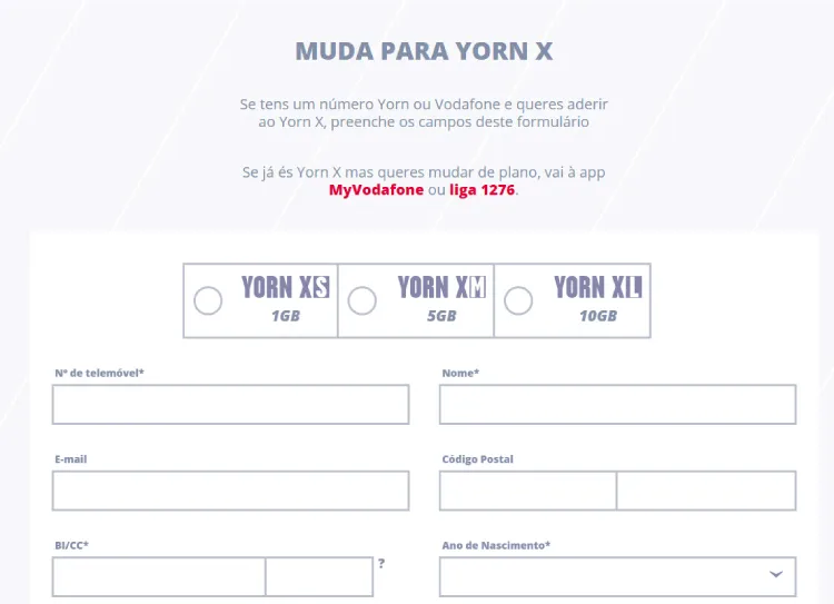 Mudar para a Yorn
