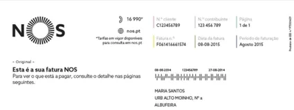fatura nos cabecalho