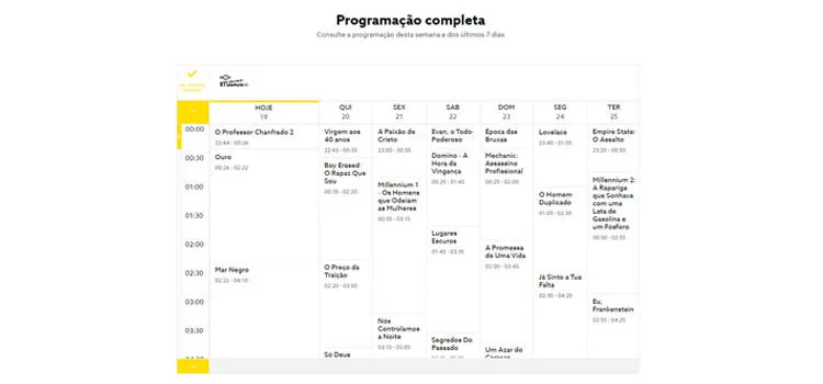 Programação da NOS Studios 