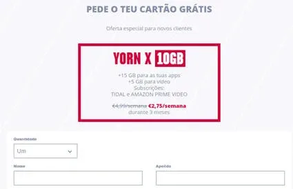 Pedir Cartão Yorn