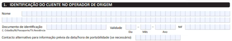 Formulario Portabilidade Moche